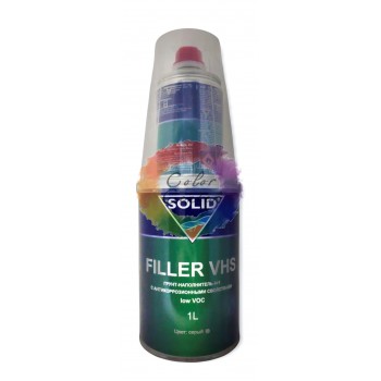 Акриловий грунт наповнювач SOLID FILLER VHS 4+1, чорний, 1 л + 0,25 л